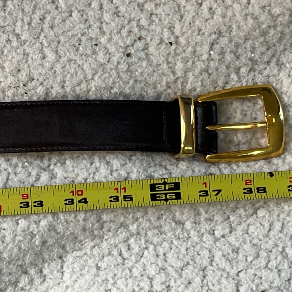 Talbots Dark Brown Belt with Gold Buckle